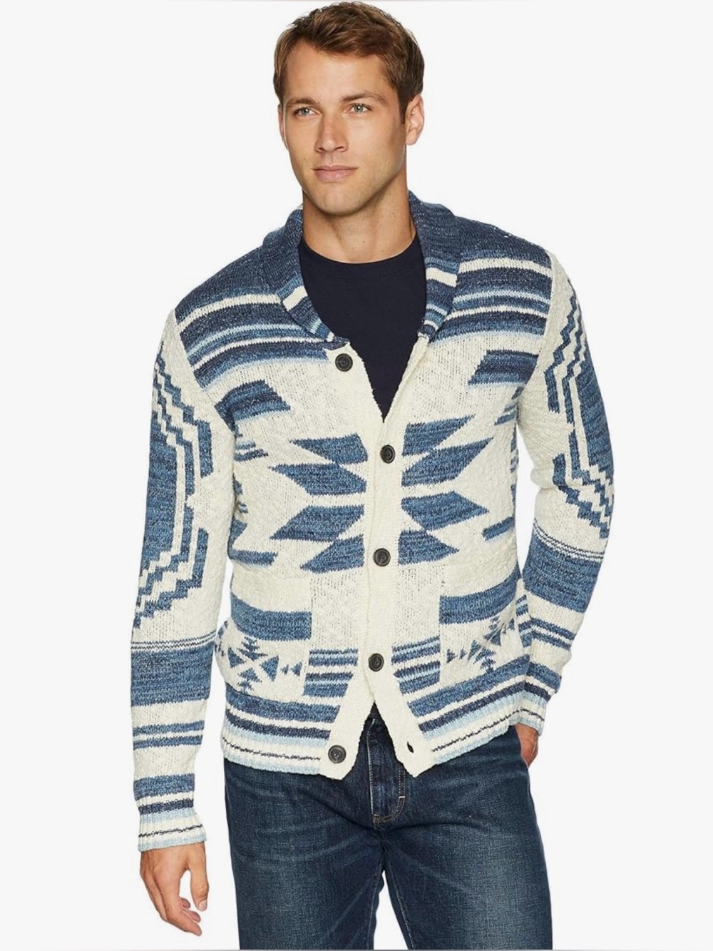 Lucky Brand Men's Navajo Southwestern Cardigan Button Down size M
